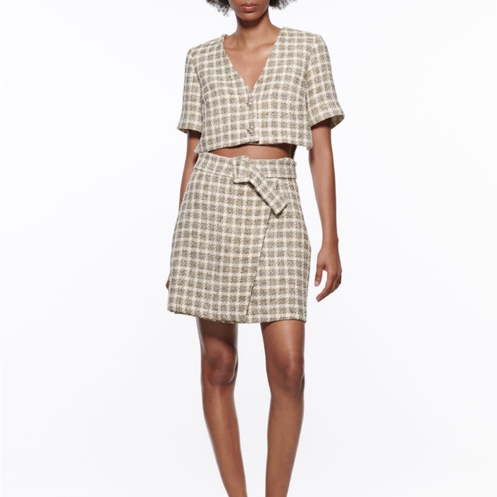 New Zara cutout plaid dress